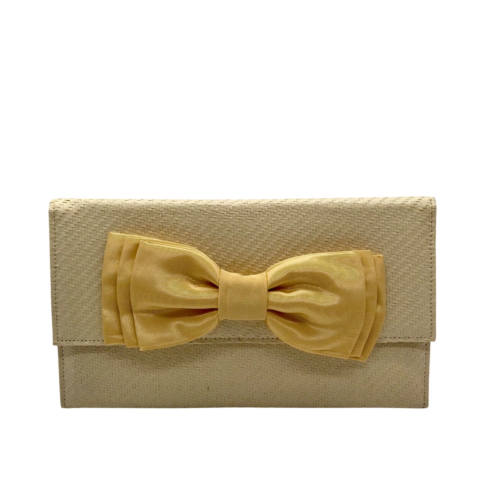 Leslie Dasch Beige Cabana Clutch Straw Bag