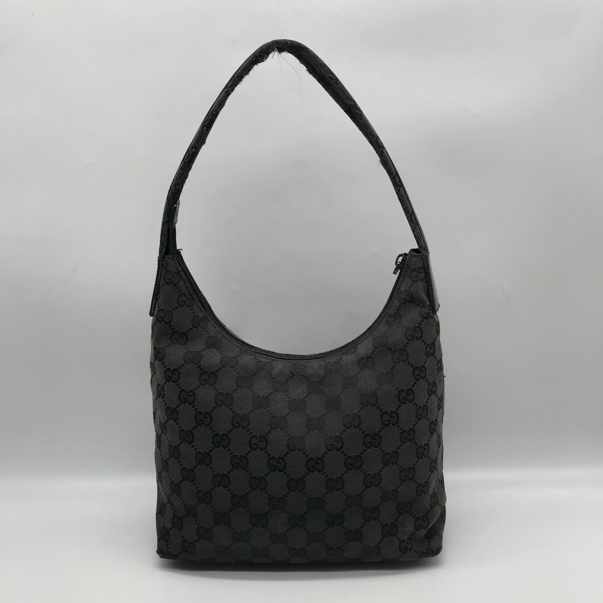 Gucci Black GG Monogram Canvas Shoulder Bag