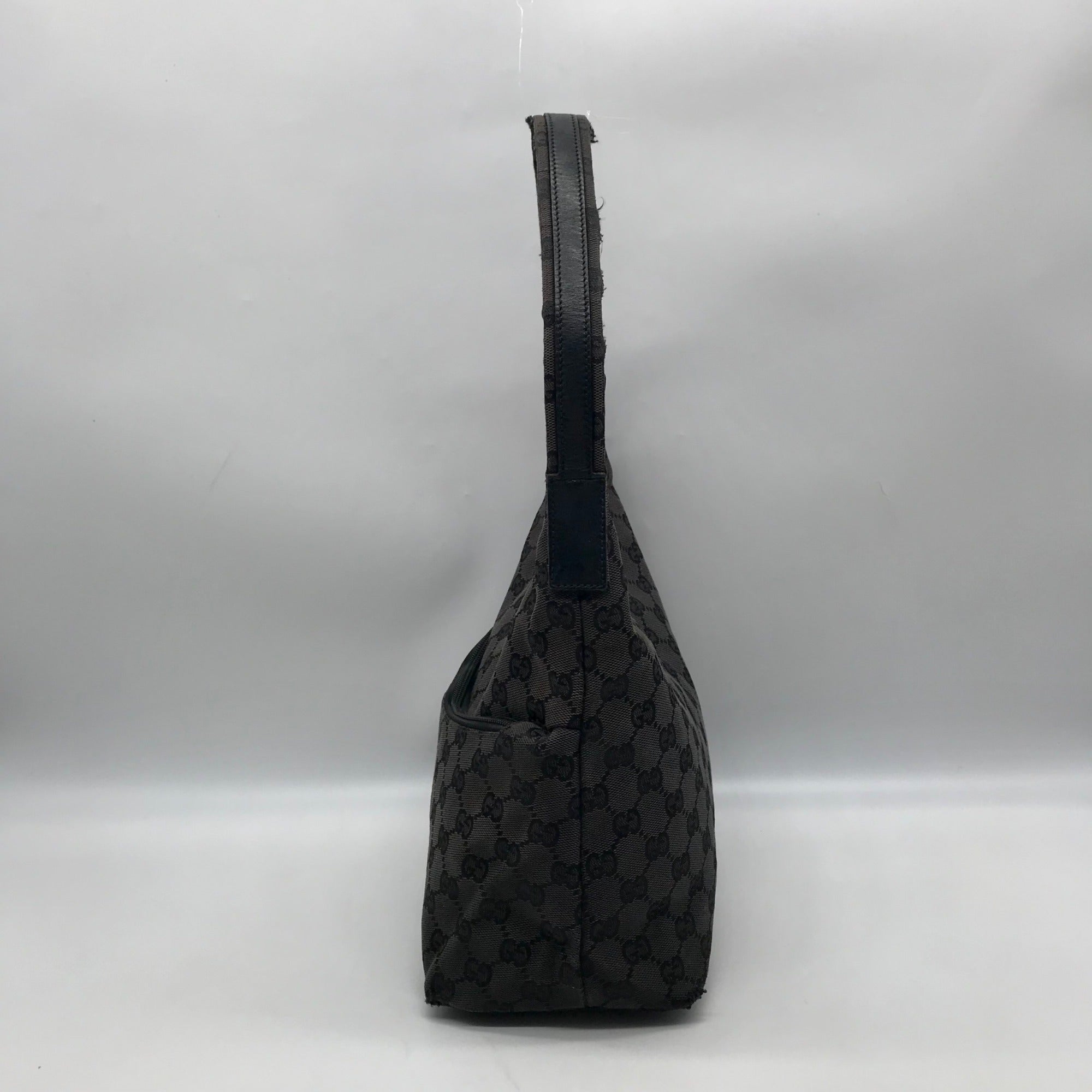 Gucci Black GG Monogram Canvas Shoulder Bag