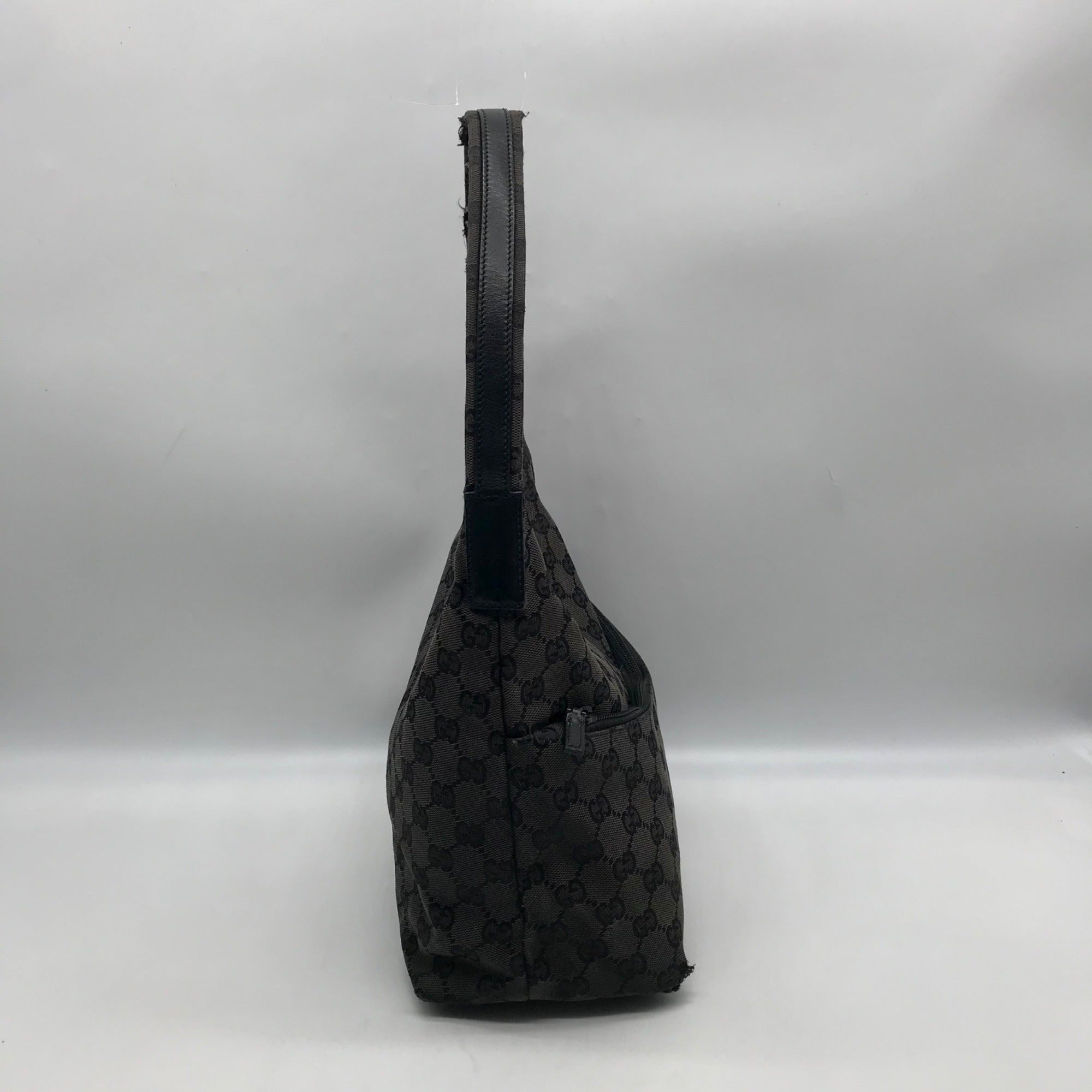 Gucci Black GG Monogram Canvas Shoulder Bag