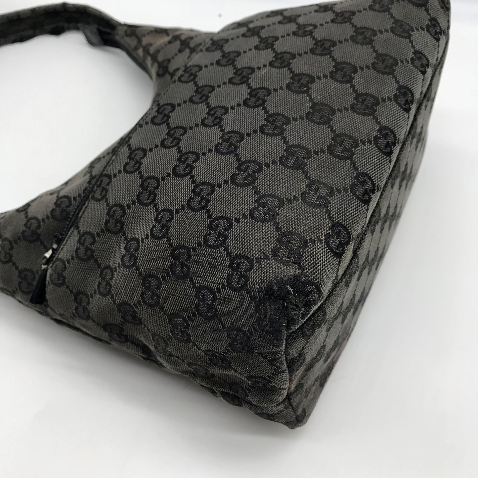 Gucci Black GG Monogram Canvas Shoulder Bag