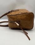 Brahim Brown Embossed Leather Shoulder Bag