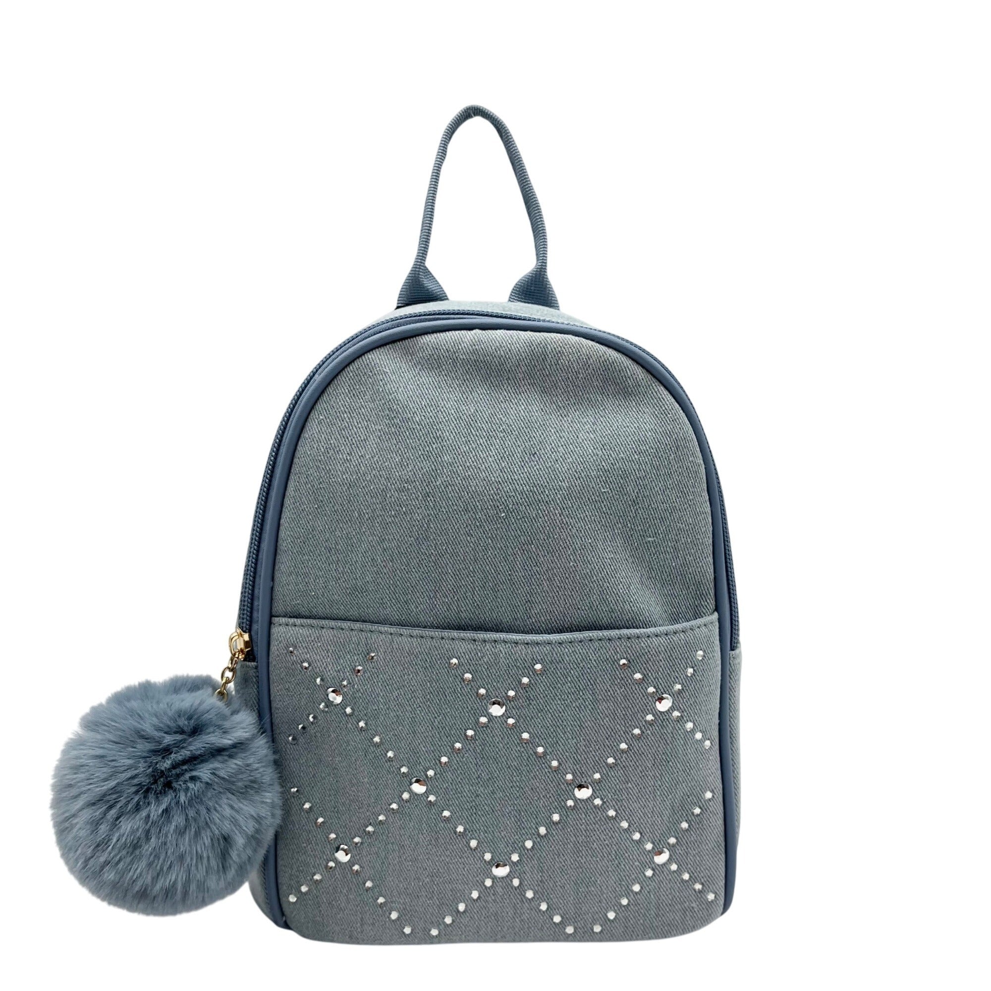 Like Dreams Light Denim Kingston Rhinestone Backpack 