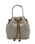 Like Dreams Off White Debossed Faux Leather Bucket Bag