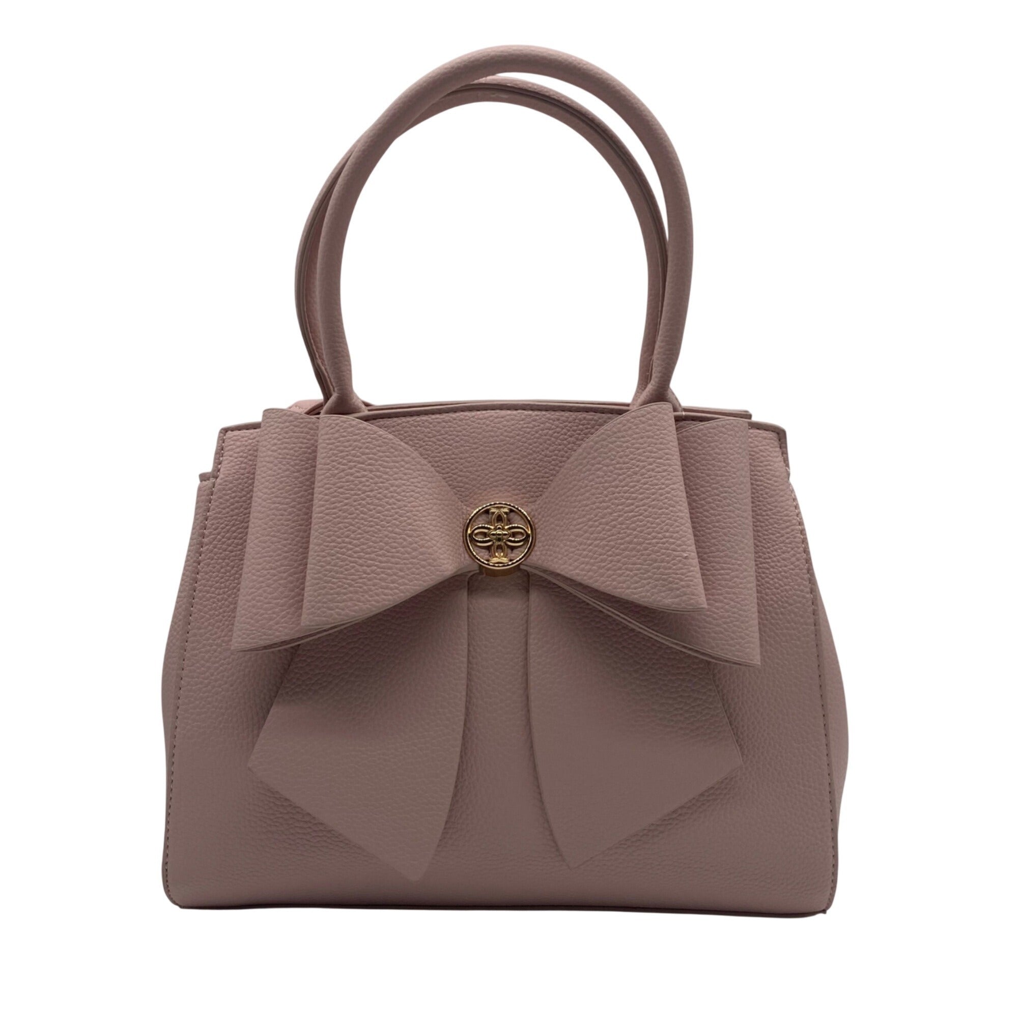 Like Dreams Pink Leather Bowtie Crossbody Bag