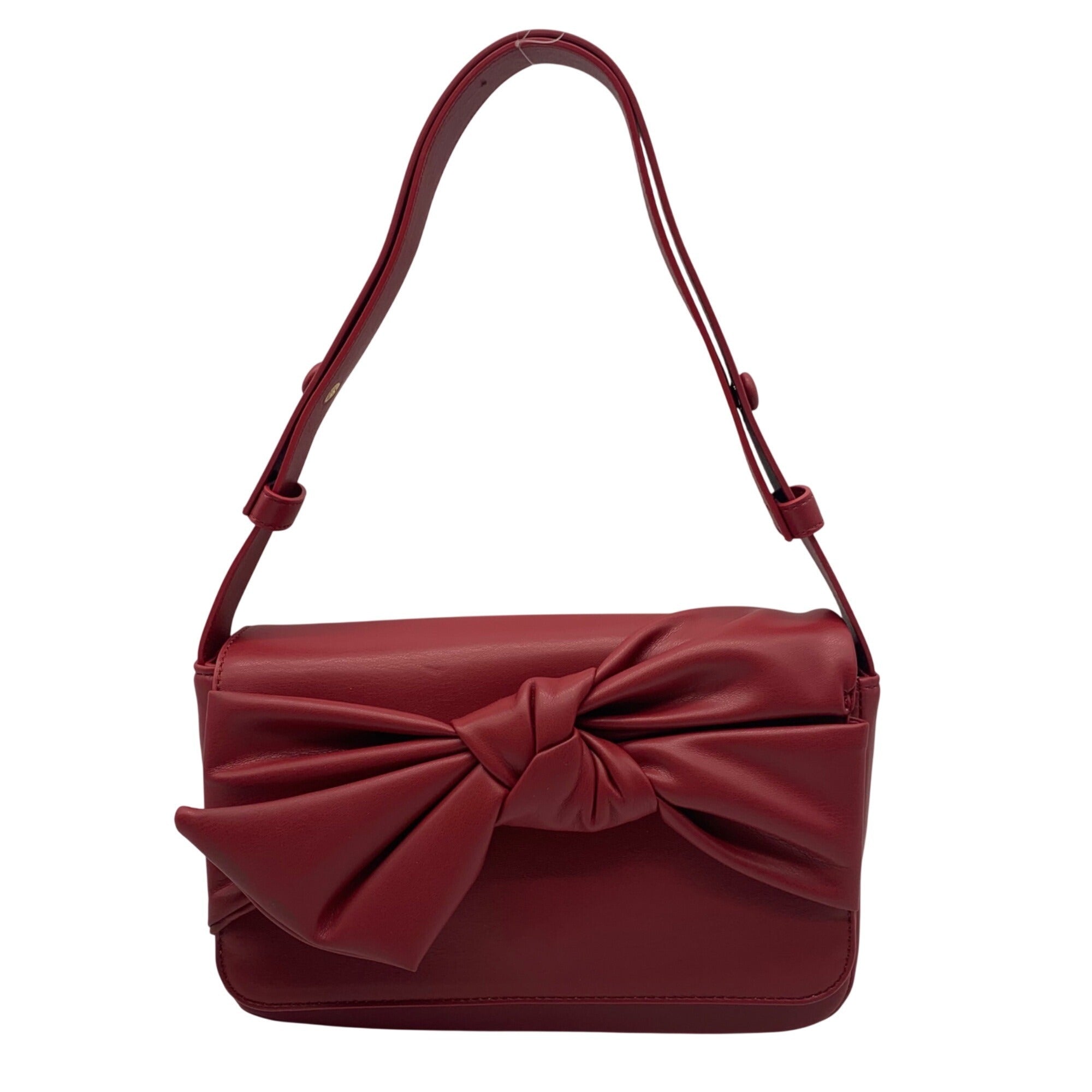 Like Dreams Red Leather Bowtie Shoulder Bag