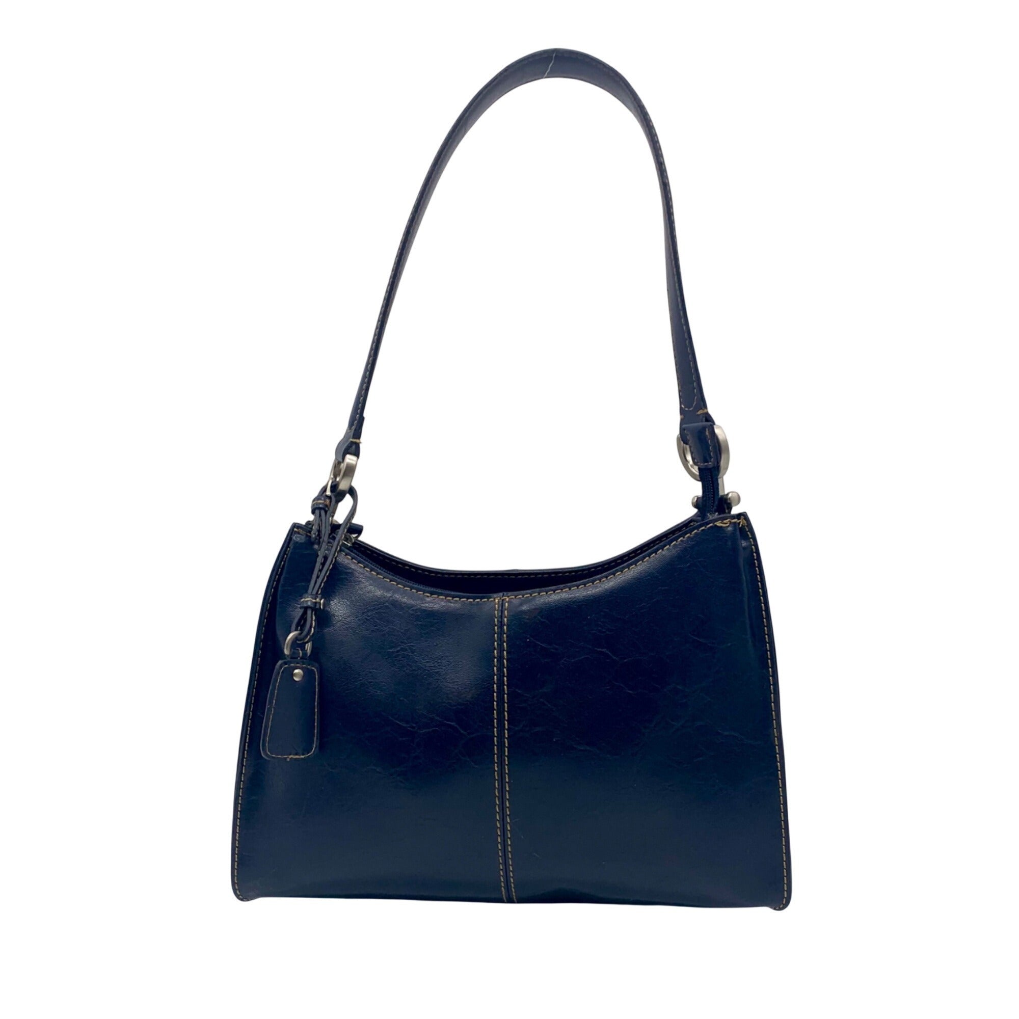 Liz Claiborne Navy Blue Faux Leather Shoulder Bag