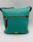 Joy Susan Blue Pebbled Faux Leather Tote With Matching Crossbody Bag