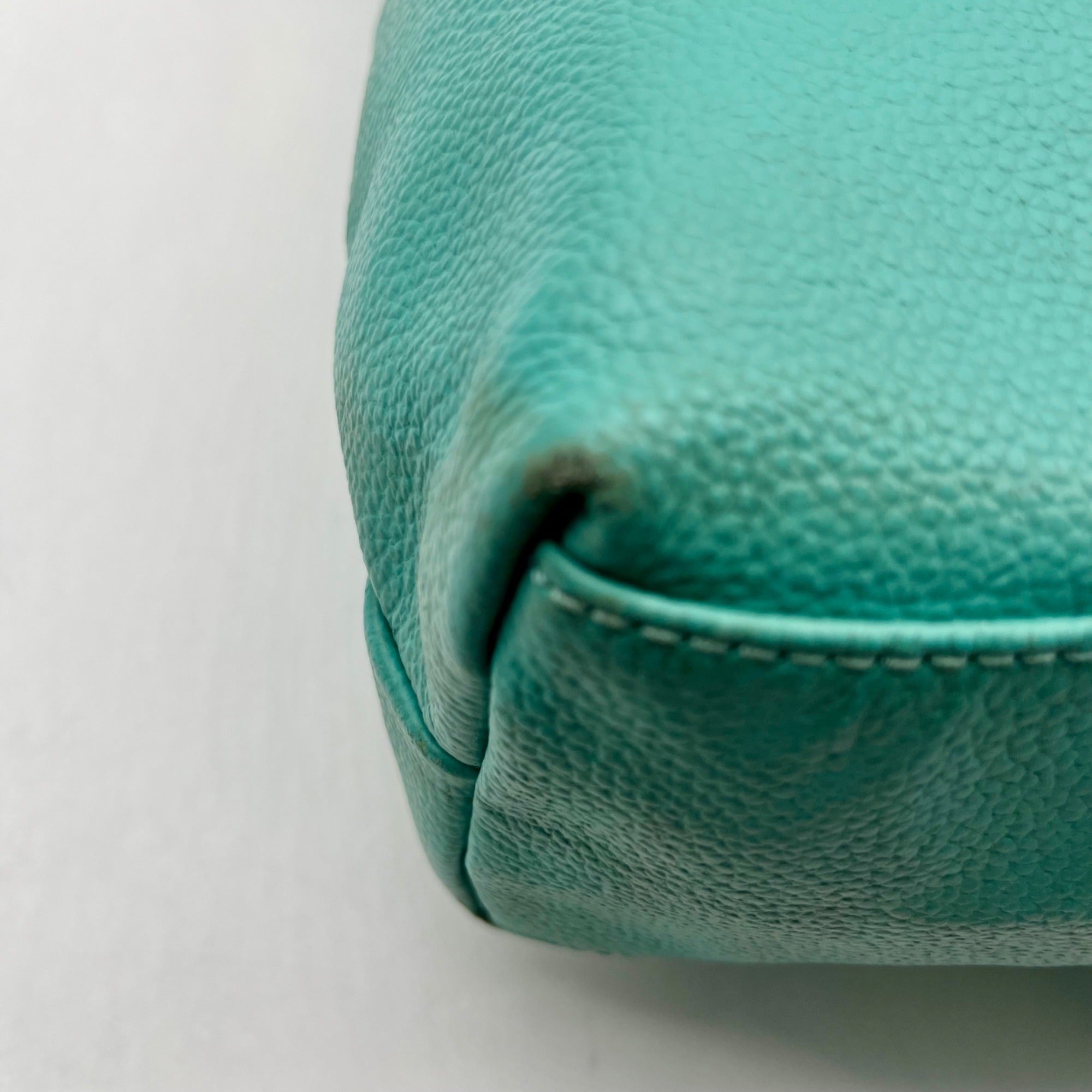Joy Susan Blue Pebbled Faux Leather Tote With Matching Crossbody Bag
