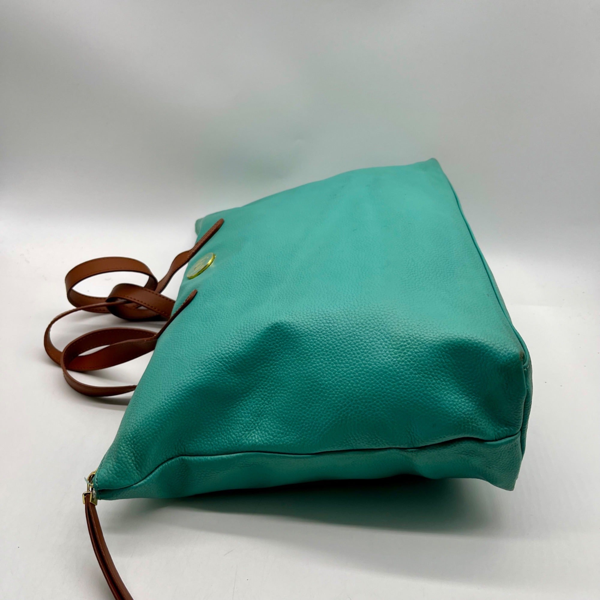 Joy Susan Blue Pebbled Faux Leather Tote With Matching Crossbody Bag