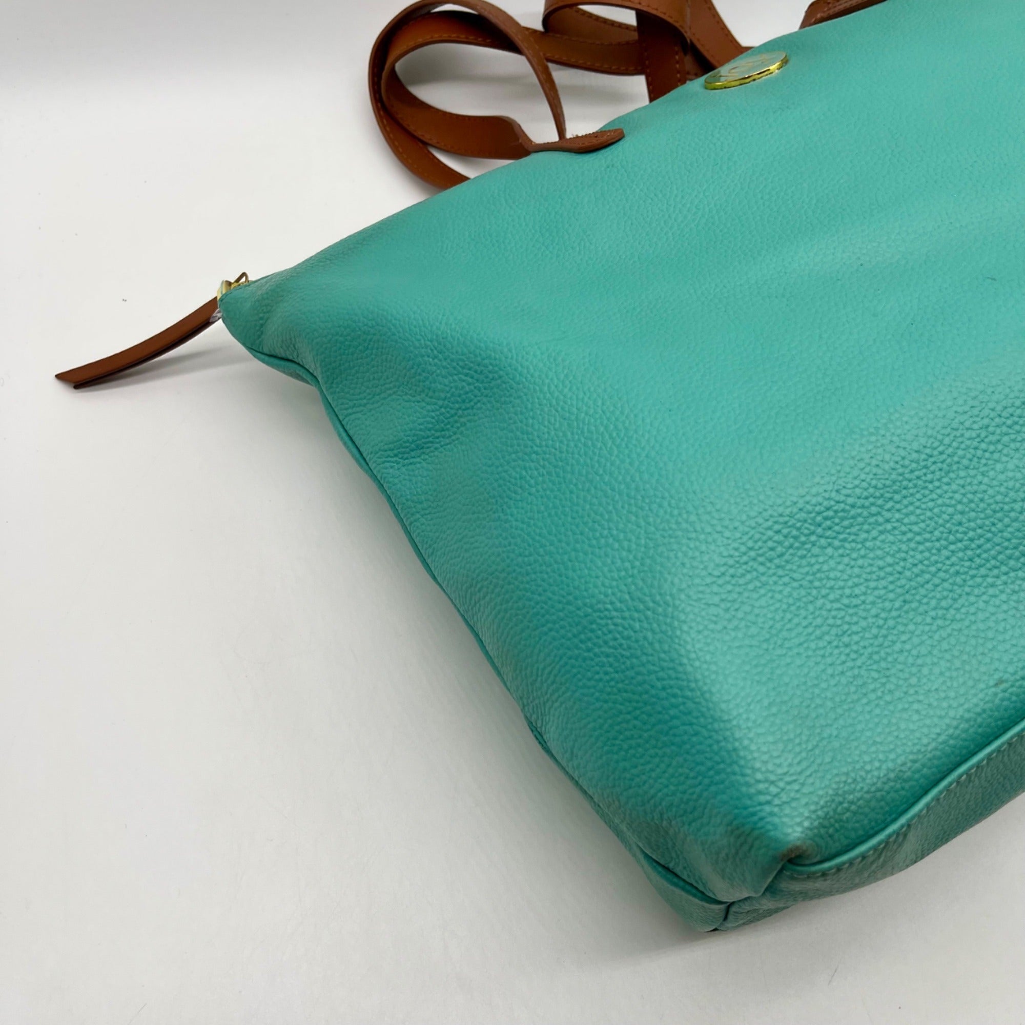 Joy Susan Blue Pebbled Faux Leather Tote With Matching Crossbody Bag