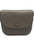 Michael Kors Gray Pebbled Leather Mott Crossbody Bag