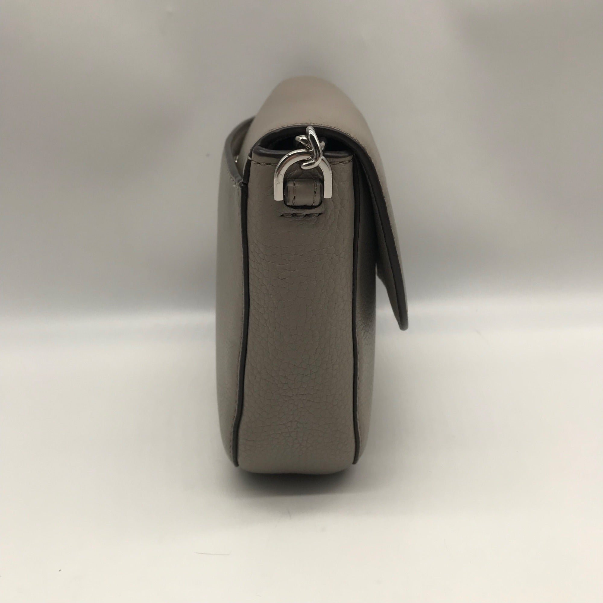 Michael Kors Gray Pebbled Leather Mott Crossbody Bag