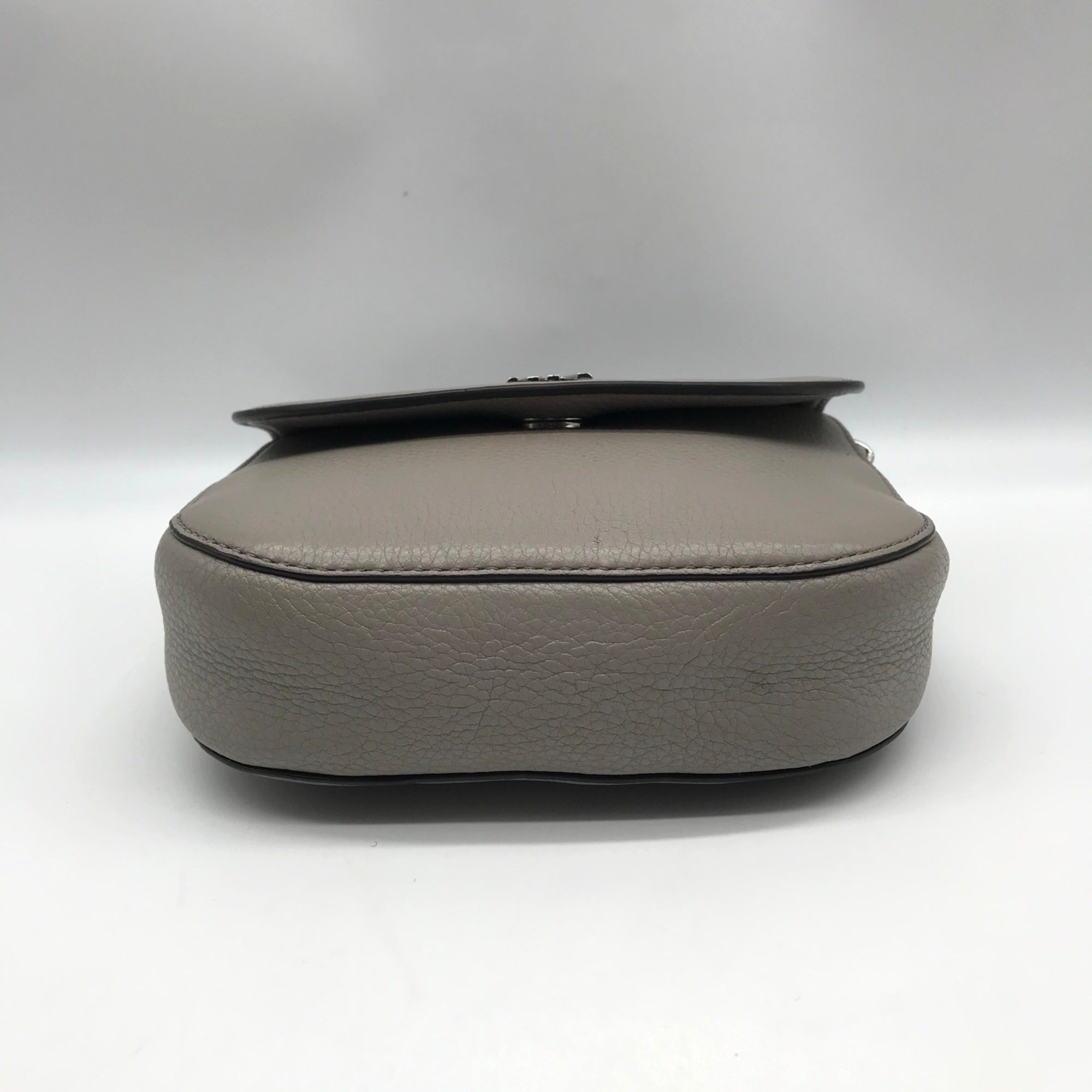 Michael Kors Gray Pebbled Leather Mott Crossbody Bag
