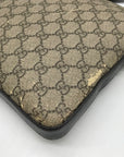 Gucci Dark Brown Leather and Signature GG Supreme Canvas Crossbody Bag