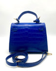 Playnomore Blue Croc-Embossed Shy Girl Crossbody Satchel