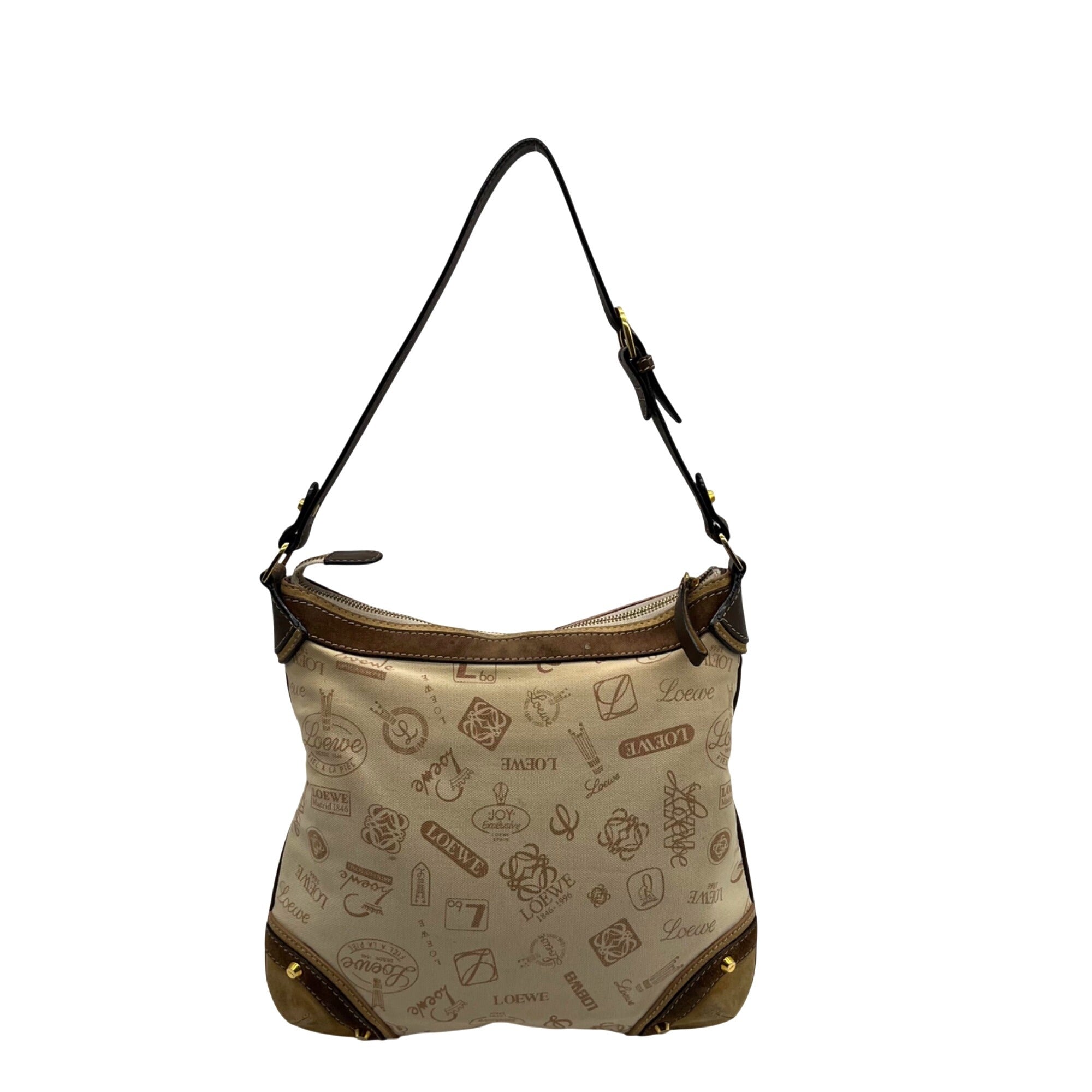 Loewe Tan Canvas Fabric Shoulder Bag