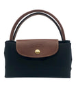 Longchamp Black Nylon Le Pilage Top Handle Reversible Bag