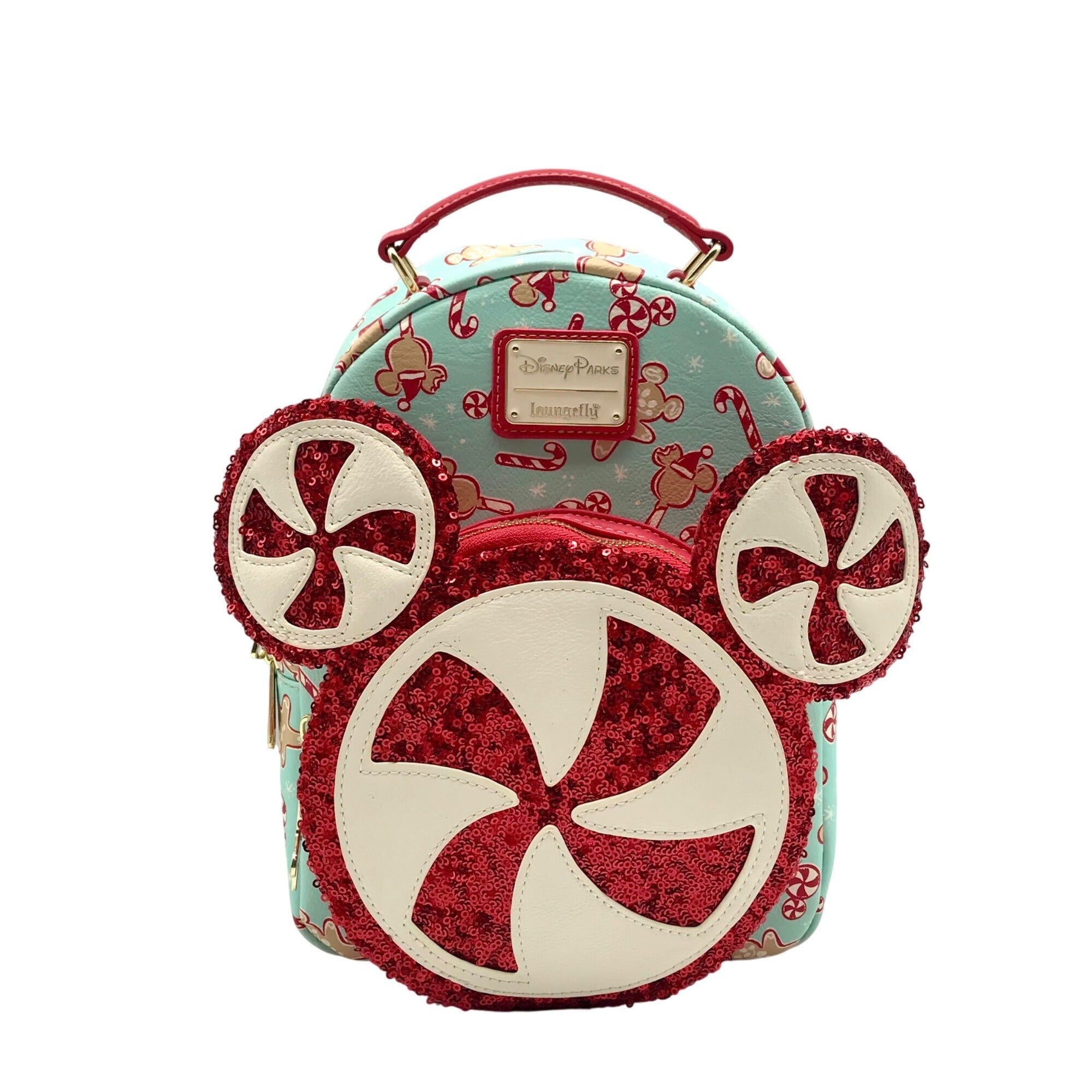 Loungefly Disney Parks Christmas Holiday Peppermint Candy Cane Backpack  