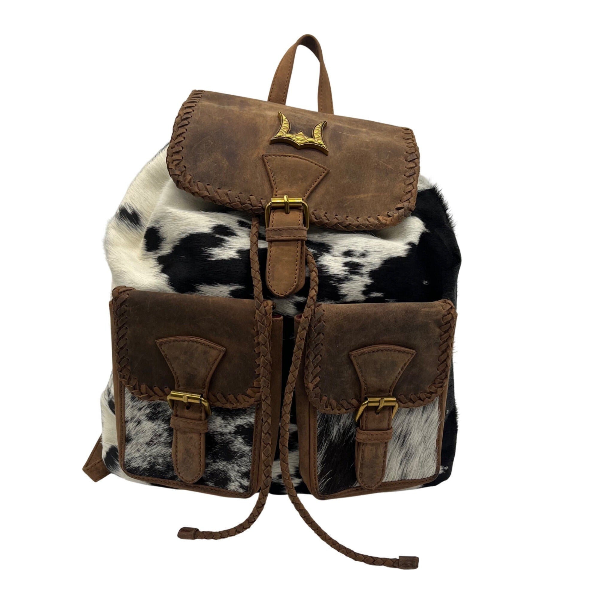 Loyal West Black &amp; White Cowhide Backpack