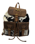 Loyal West Black & White Cowhide Backpack