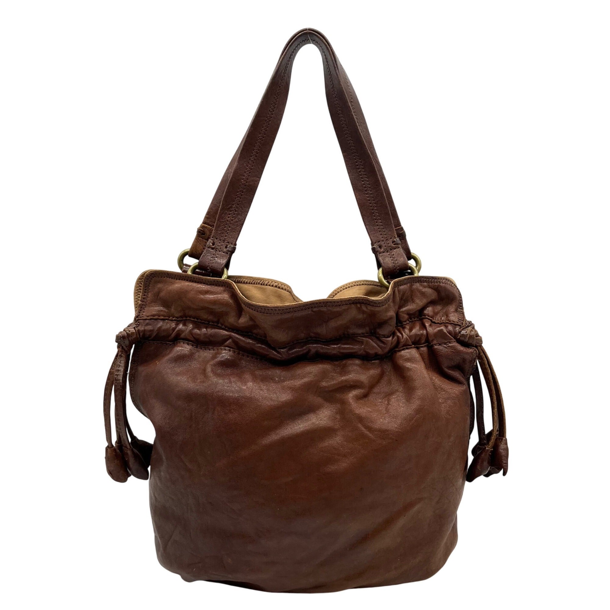 Lucky Brown Italian Leather Shoulder Bag