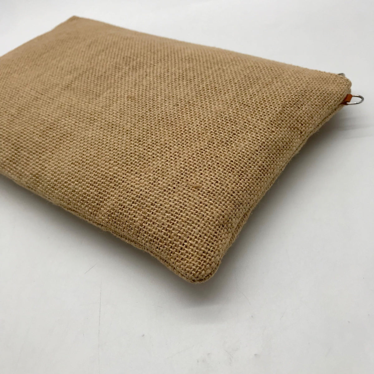 Tan Jute Fabric "A" Branded Patch Shoulder Bag