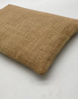 Tan Jute Fabric "A" Branded Patch Shoulder Bag