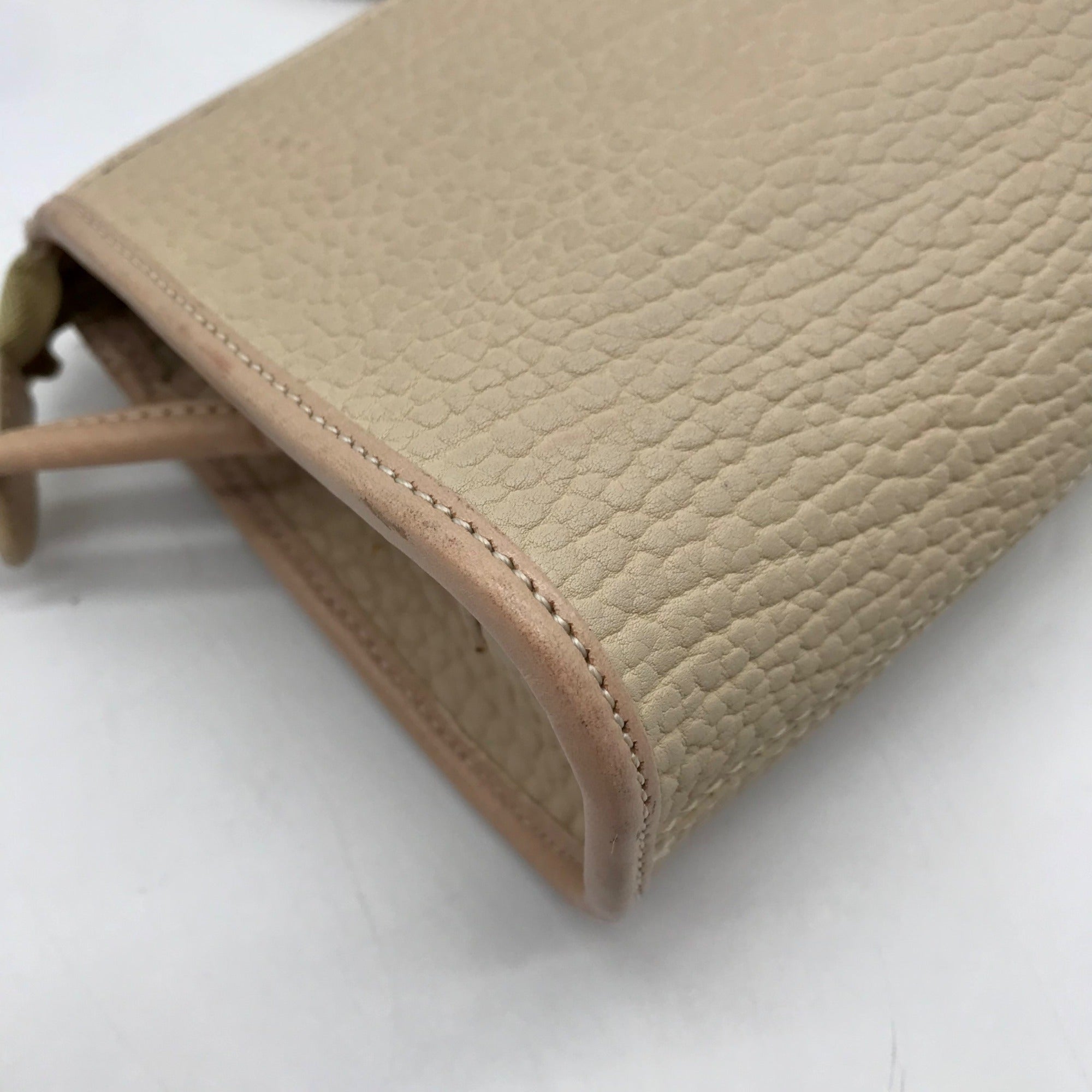 Dooney &amp; Bourke Cream Pebbled Grain Leather Crossbody Bag