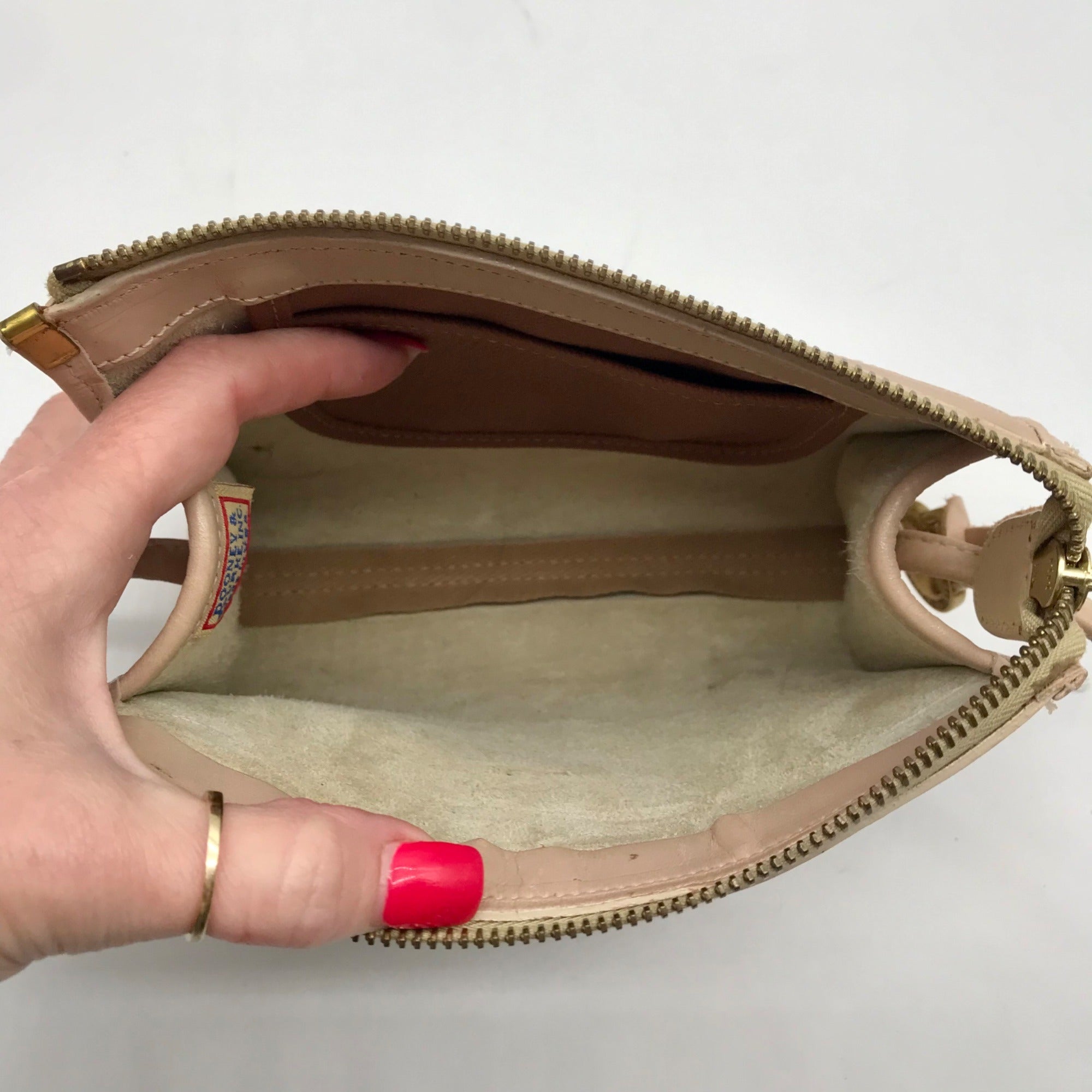 Dooney &amp; Bourke Cream Pebbled Grain Leather Crossbody Bag