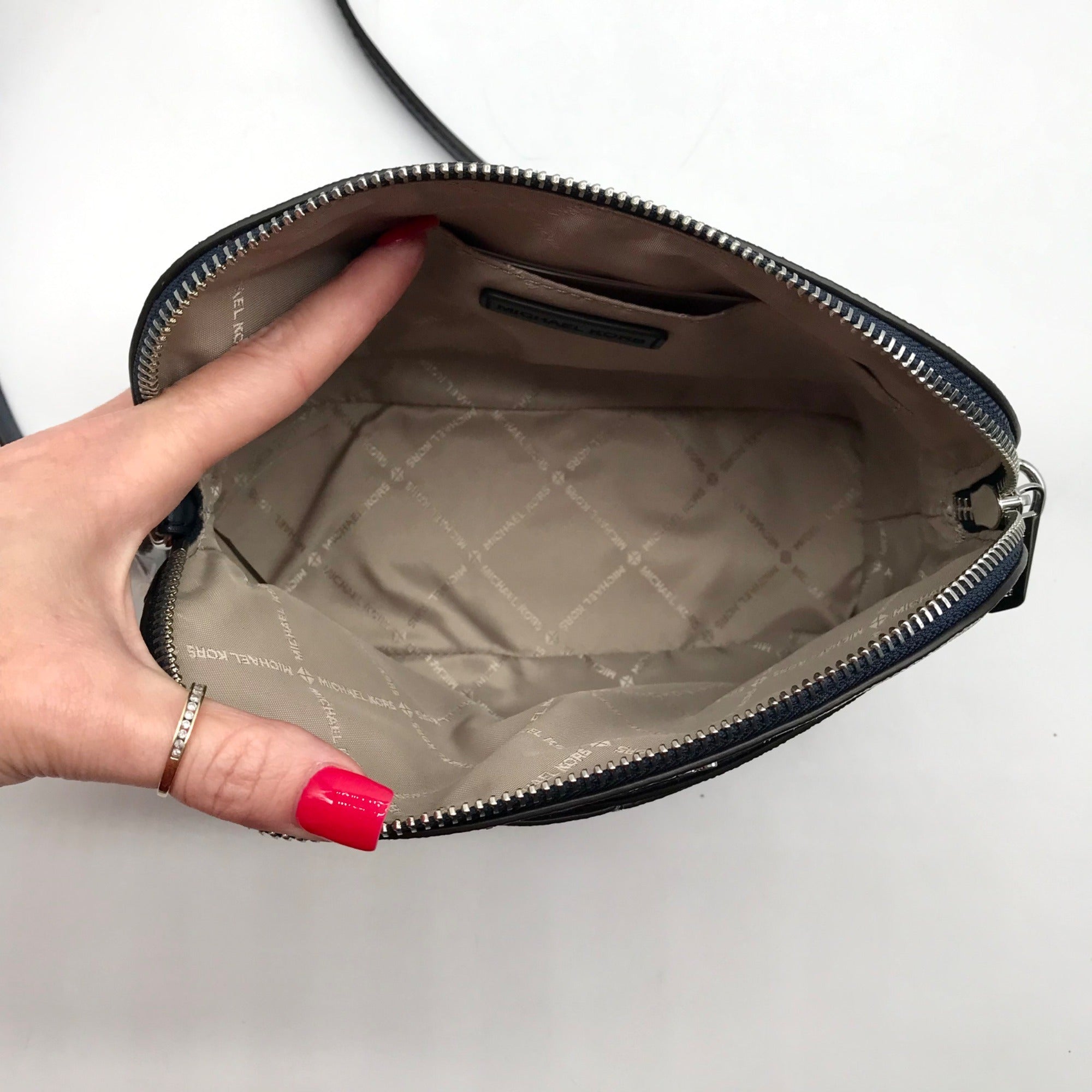 Michael Kors Blue Colorblock Canvas Jet Set Dome Crossbody Bag