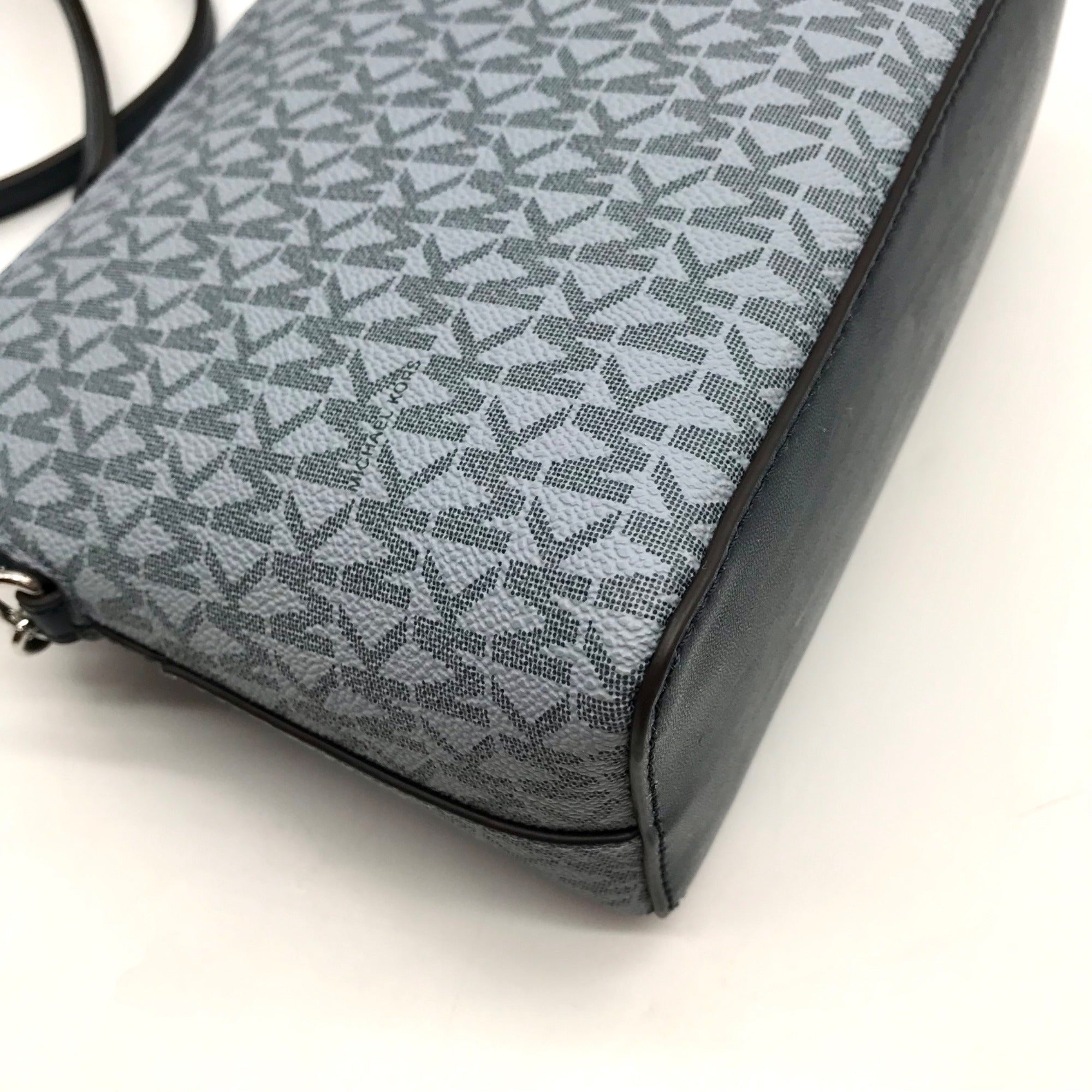 Michael Kors Blue Colorblock Canvas Jet Set Dome Crossbody Bag