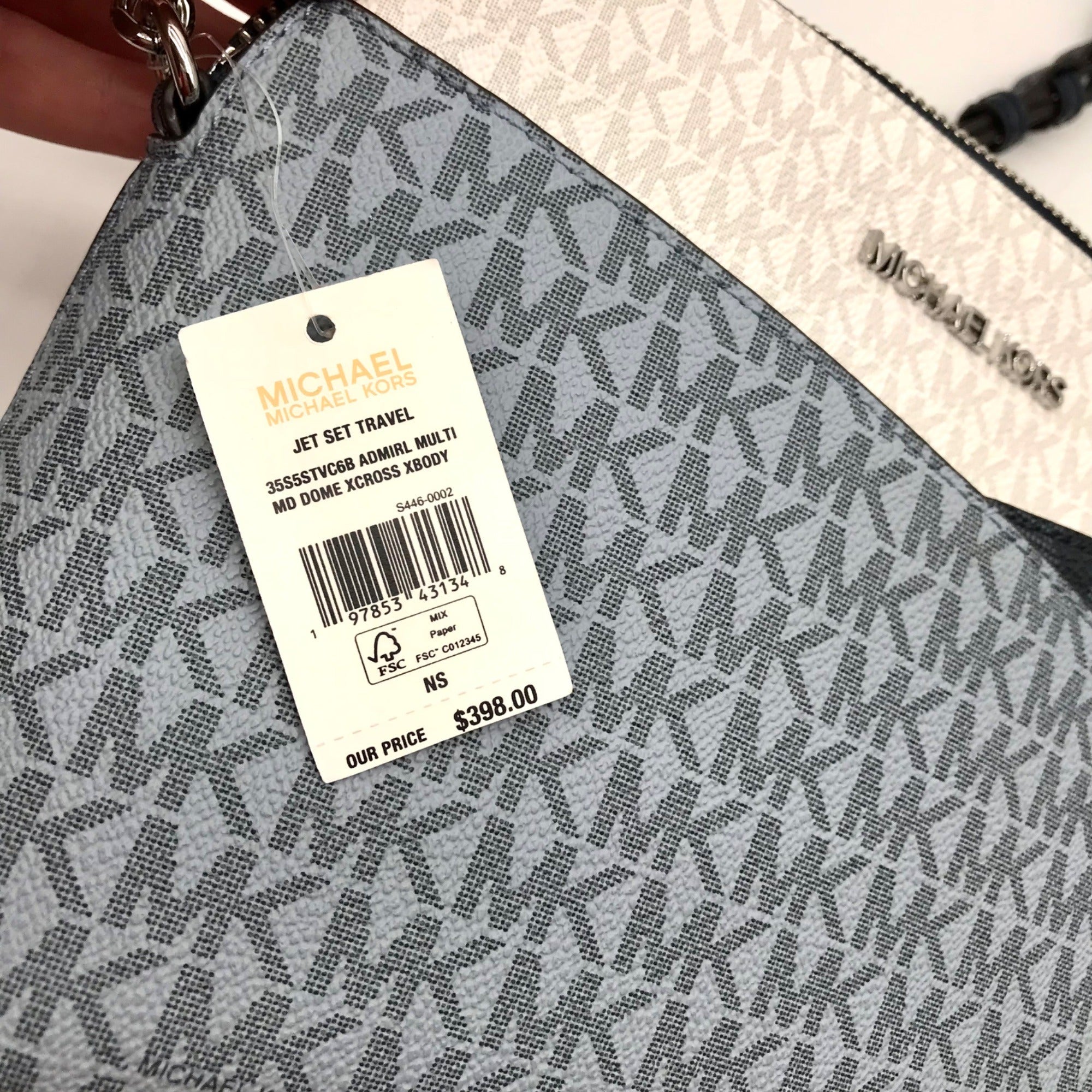 Michael Kors Blue Colorblock Canvas Jet Set Dome Crossbody Bag