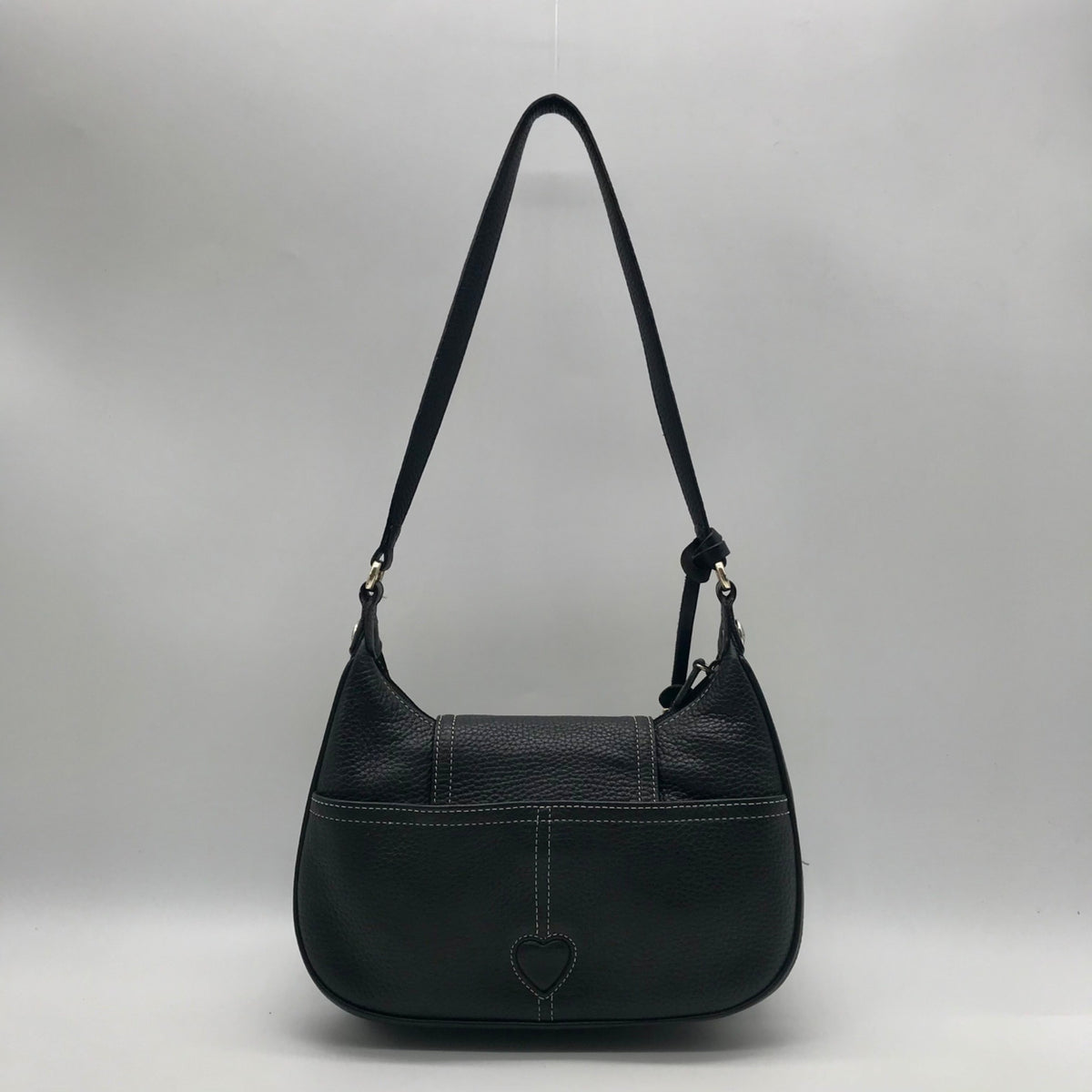 Brighton Black Suede &amp; Pebbled Leather Shoulder Bag