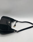 Brighton Black Suede & Pebbled Leather Shoulder Bag