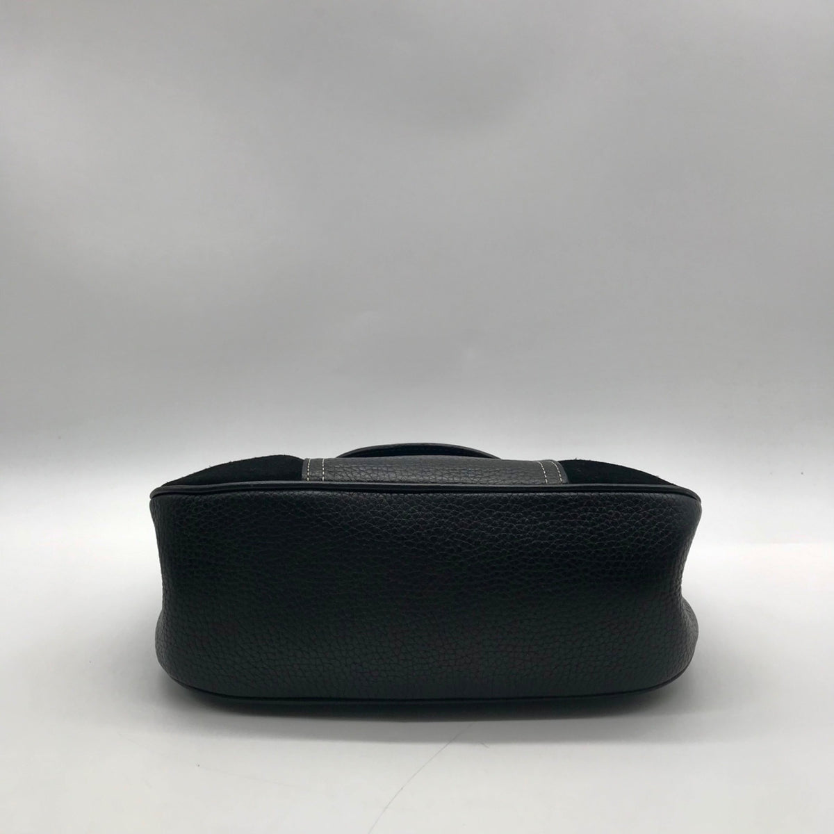 Brighton Black Suede &amp; Pebbled Leather Shoulder Bag