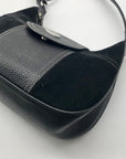 Brighton Black Suede & Pebbled Leather Shoulder Bag