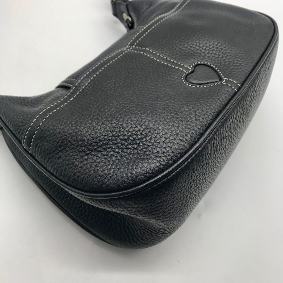 Brighton Black Suede &amp; Pebbled Leather Shoulder Bag