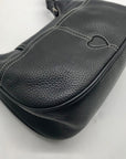 Brighton Black Suede & Pebbled Leather Shoulder Bag