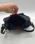 Brighton Black Suede & Pebbled Leather Shoulder Bag