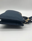 Michael Kors Blue Pebbled Leather Double Zip Crossbody Bag