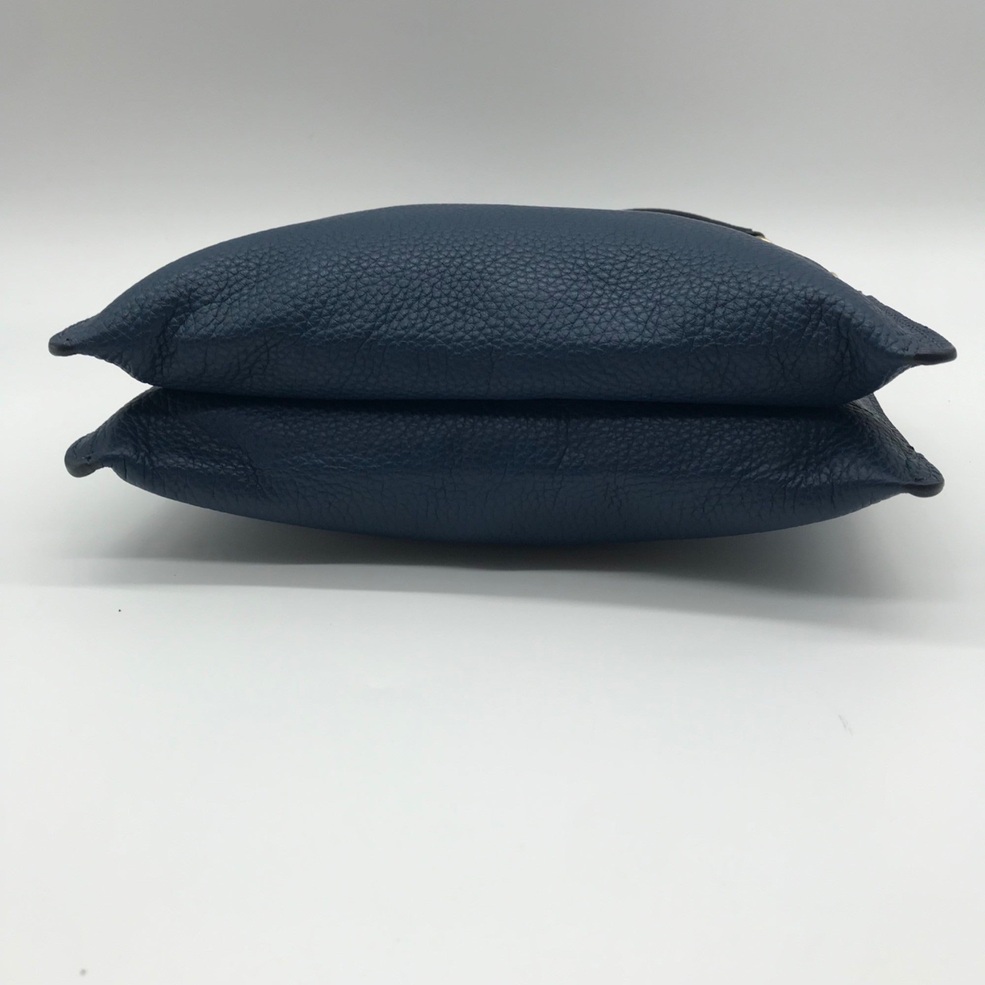 Michael Kors Blue Pebbled Leather Double Zip Crossbody Bag