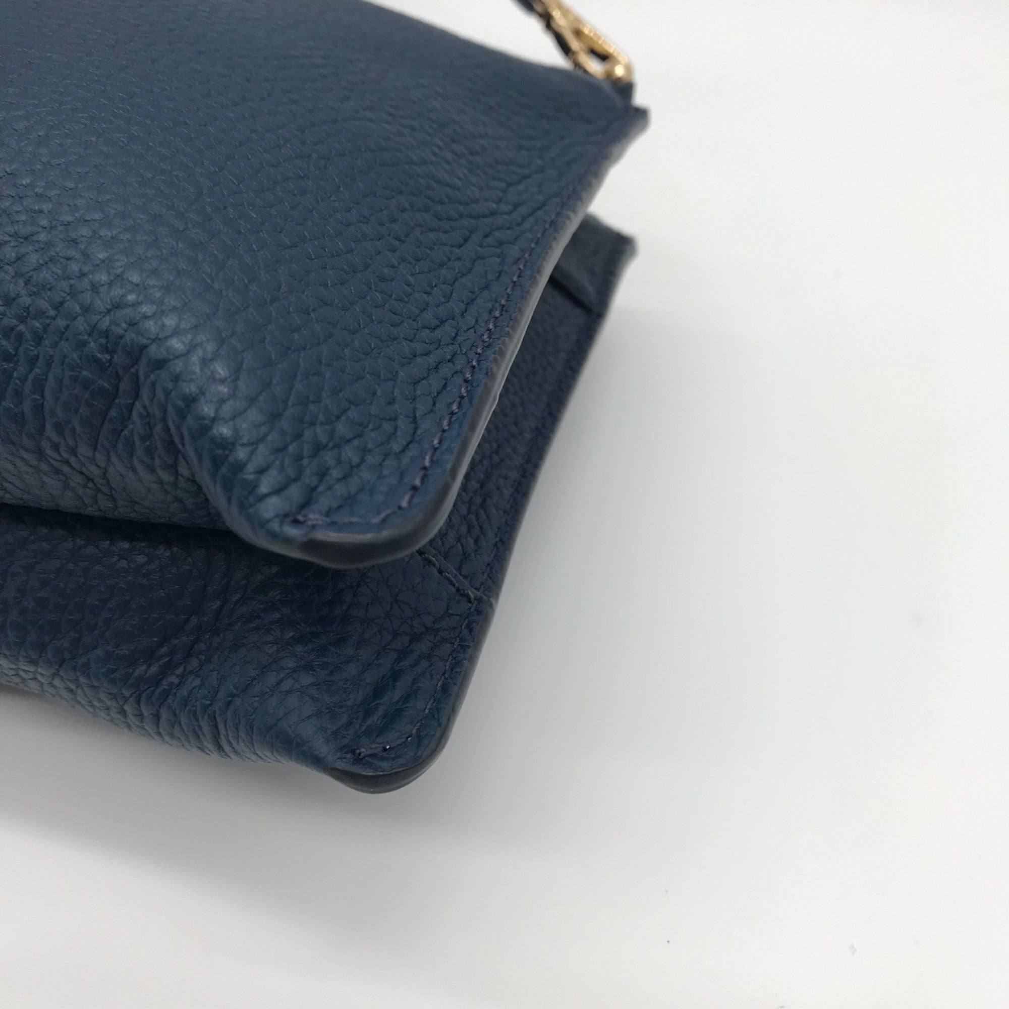 Michael Kors Blue Pebbled Leather Double Zip Crossbody Bag