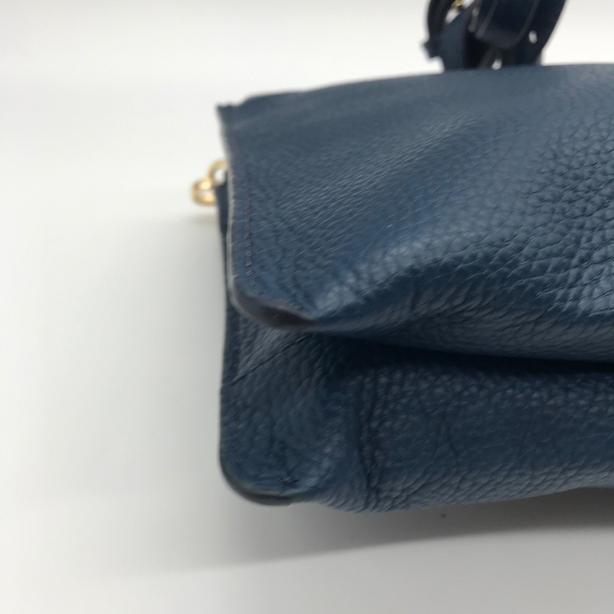 Michael Kors Blue Pebbled Leather Double Zip Crossbody Bag