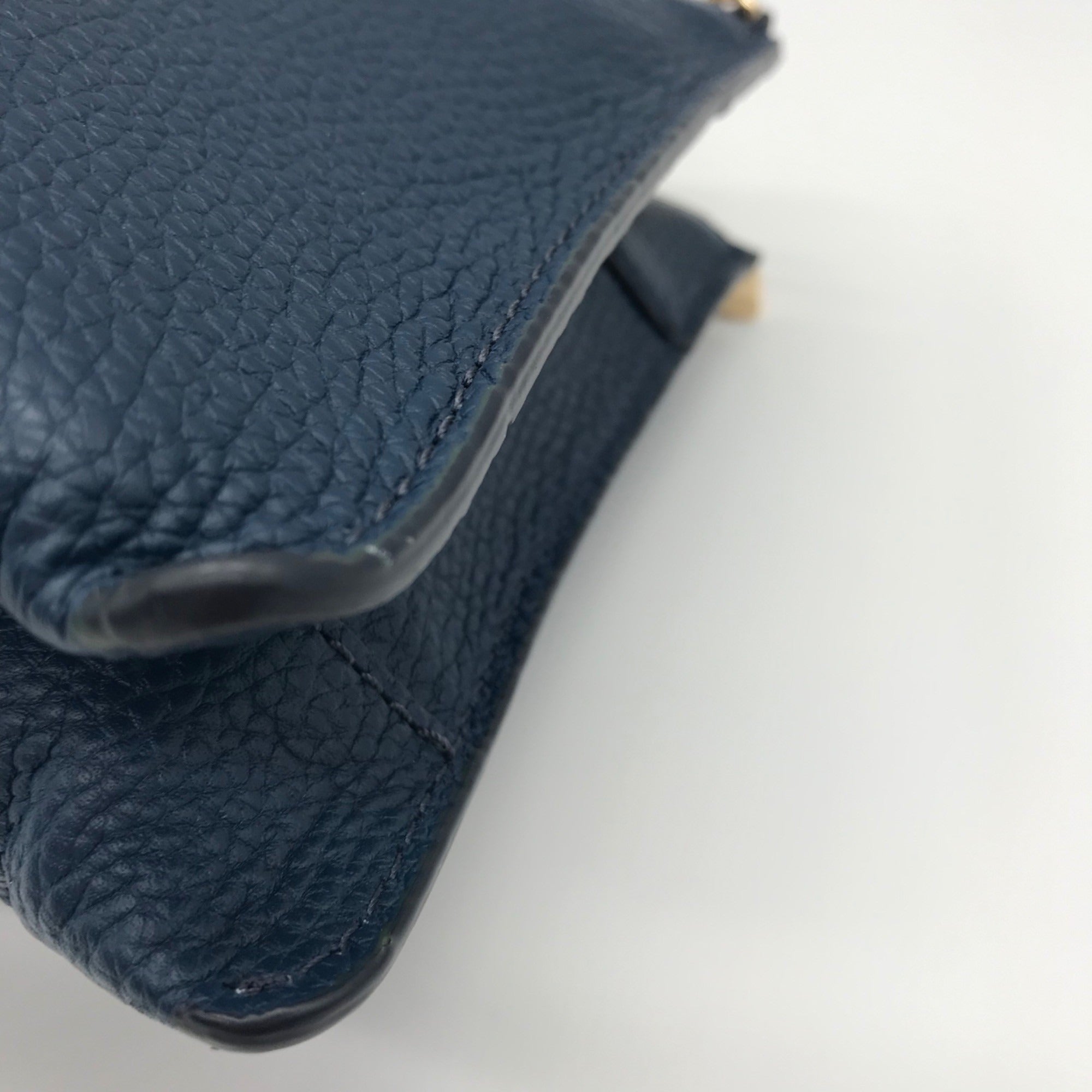 Michael Kors Blue Pebbled Leather Double Zip Crossbody Bag