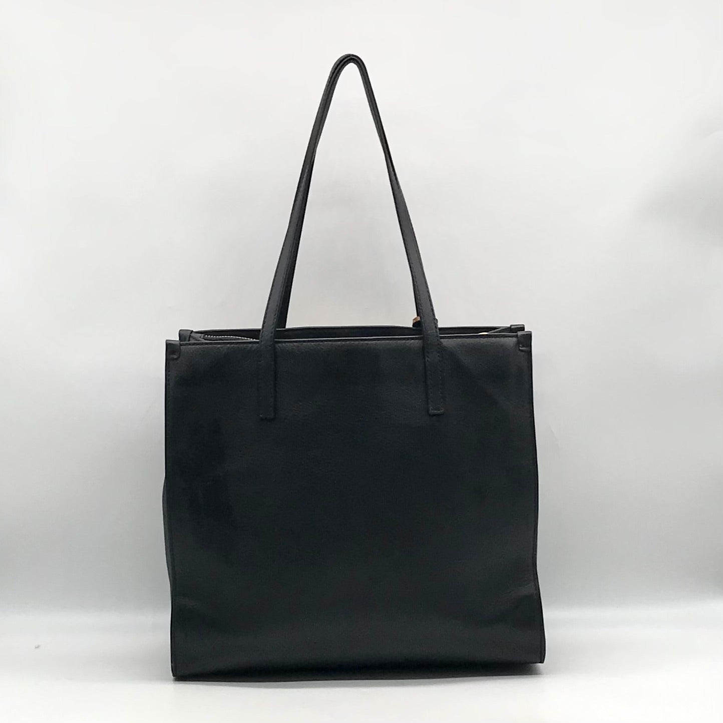 Marc Jacobs Black Snake Embossed Leather Grind Shopper Tote Bag