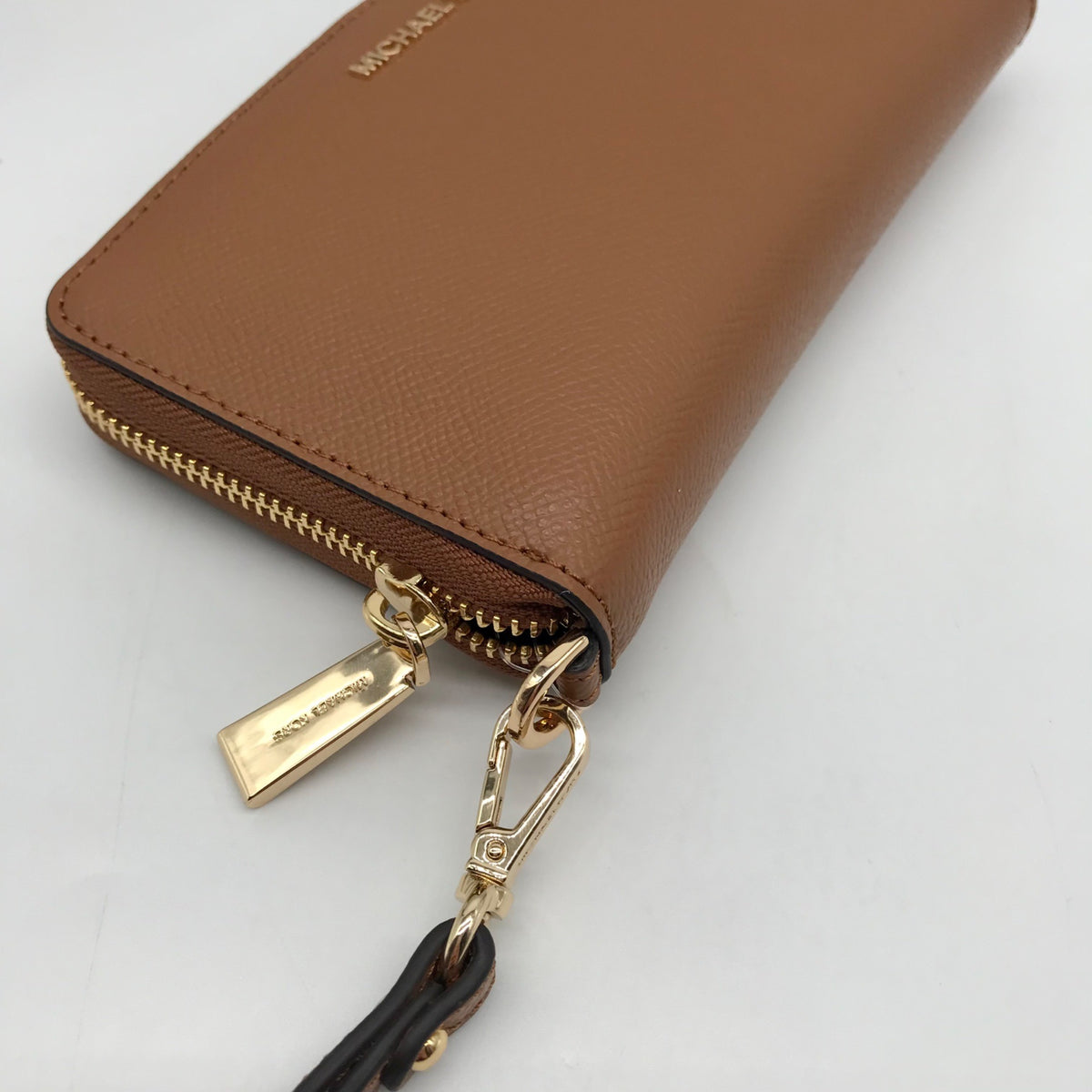 Michael Kors Brown Leather Acorn Wristlet