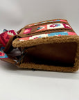 Wrangler Multicolor Fabric Aztec Sherpa Trim Satchel Bag