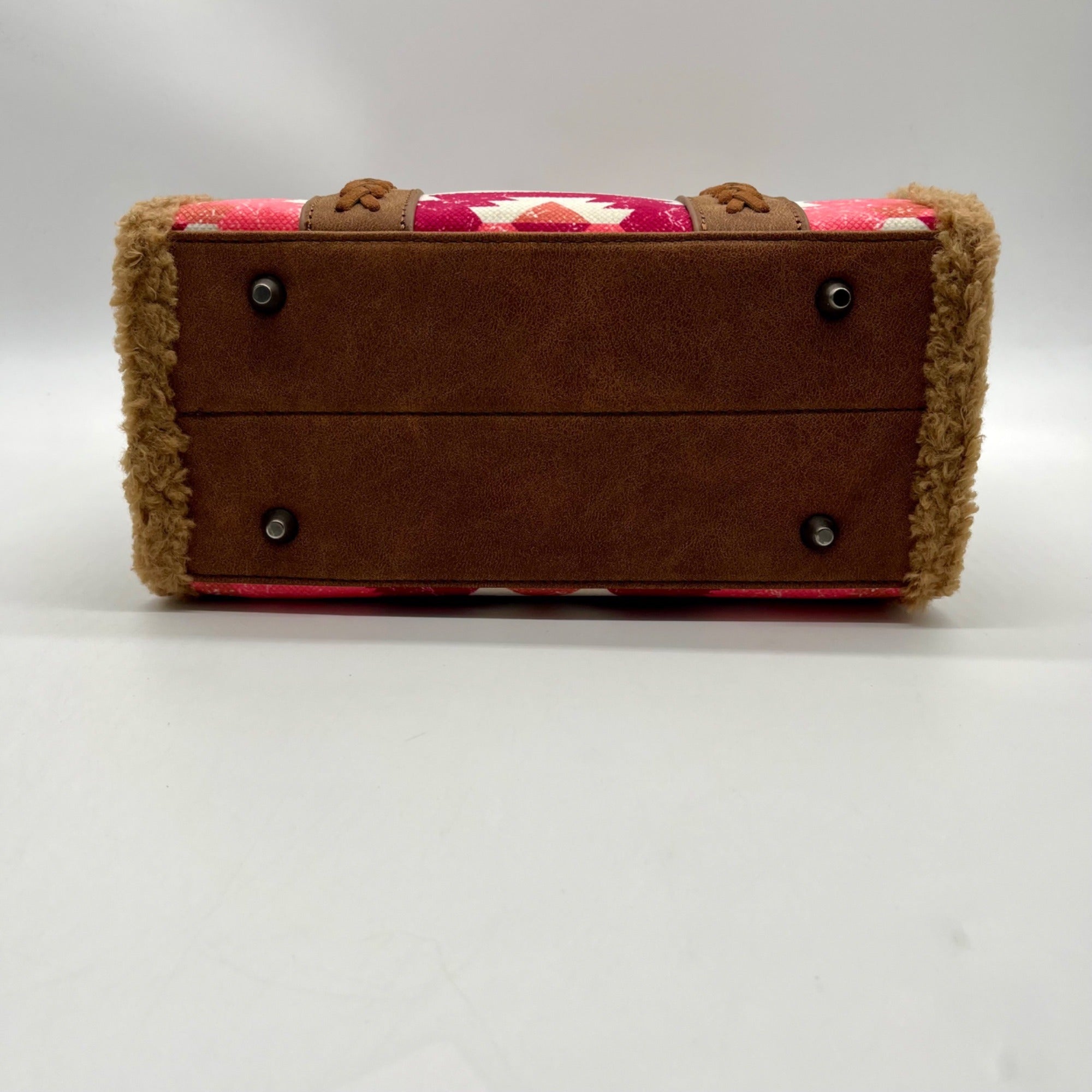 Wrangler Multicolor Fabric Aztec Sherpa Trim Satchel Bag