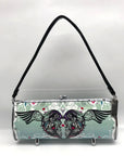 Little Earth Road Flair Teal Metal Retro Heart & Wing Shoulder Bag